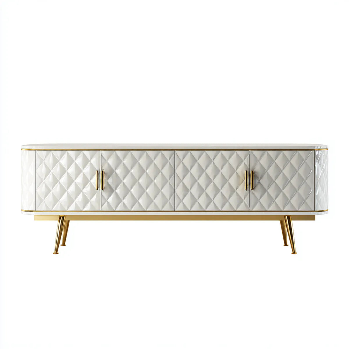 Szafka TV Białe złoto 180 x 40 x 75 cm MDF prostokątne z 4 drzwiami