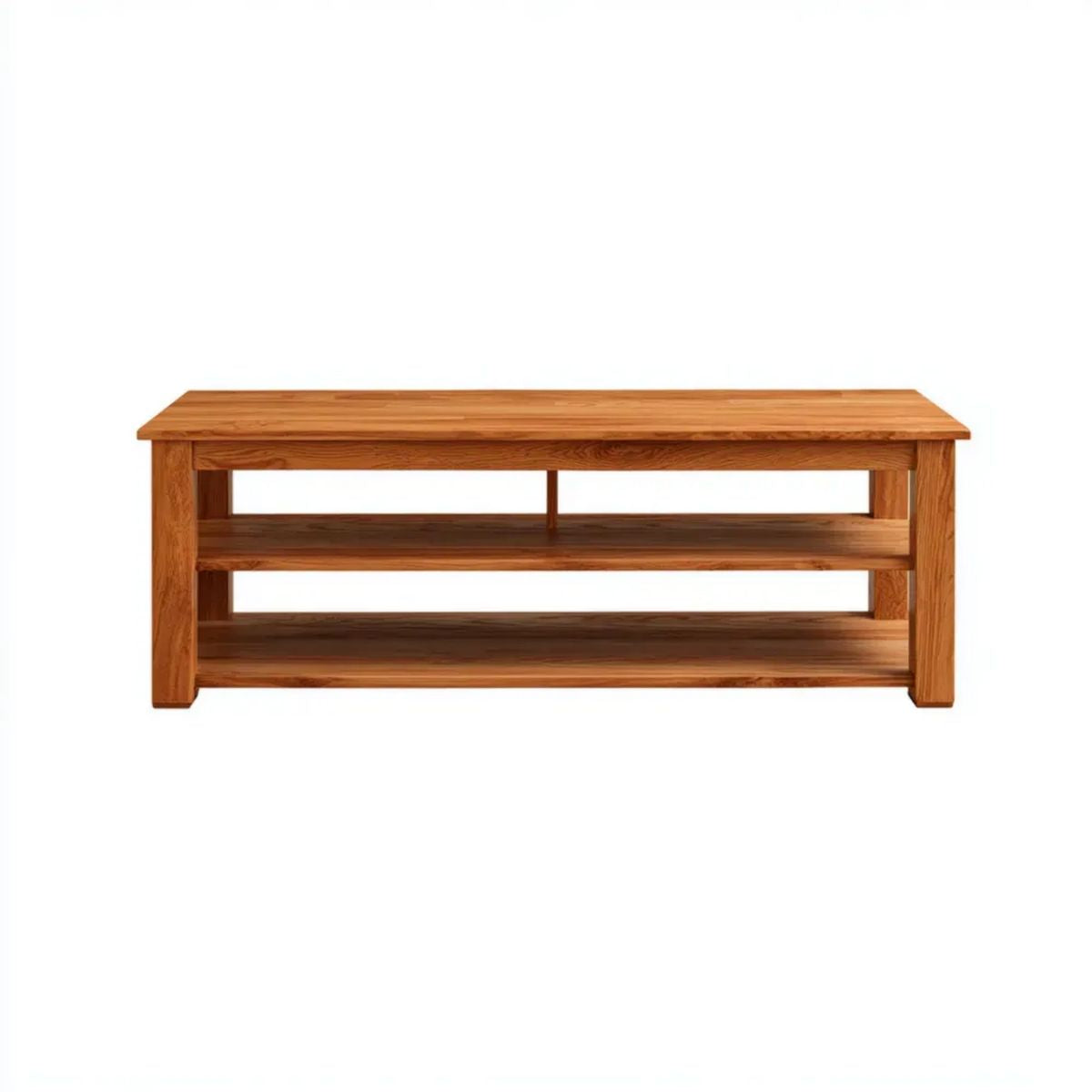 Szafka TV w belce z litego drewna 140 x 40 x 45 cm z 2 półkami