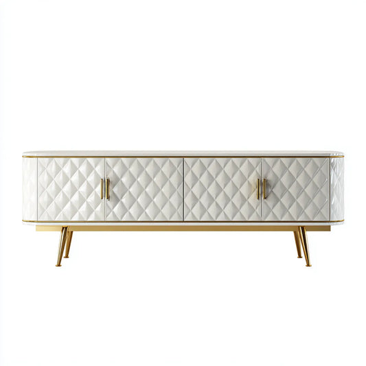Szafka TV Białe złoto 180 x 40 x 75 cm MDF prostokątne z 4 drzwiami