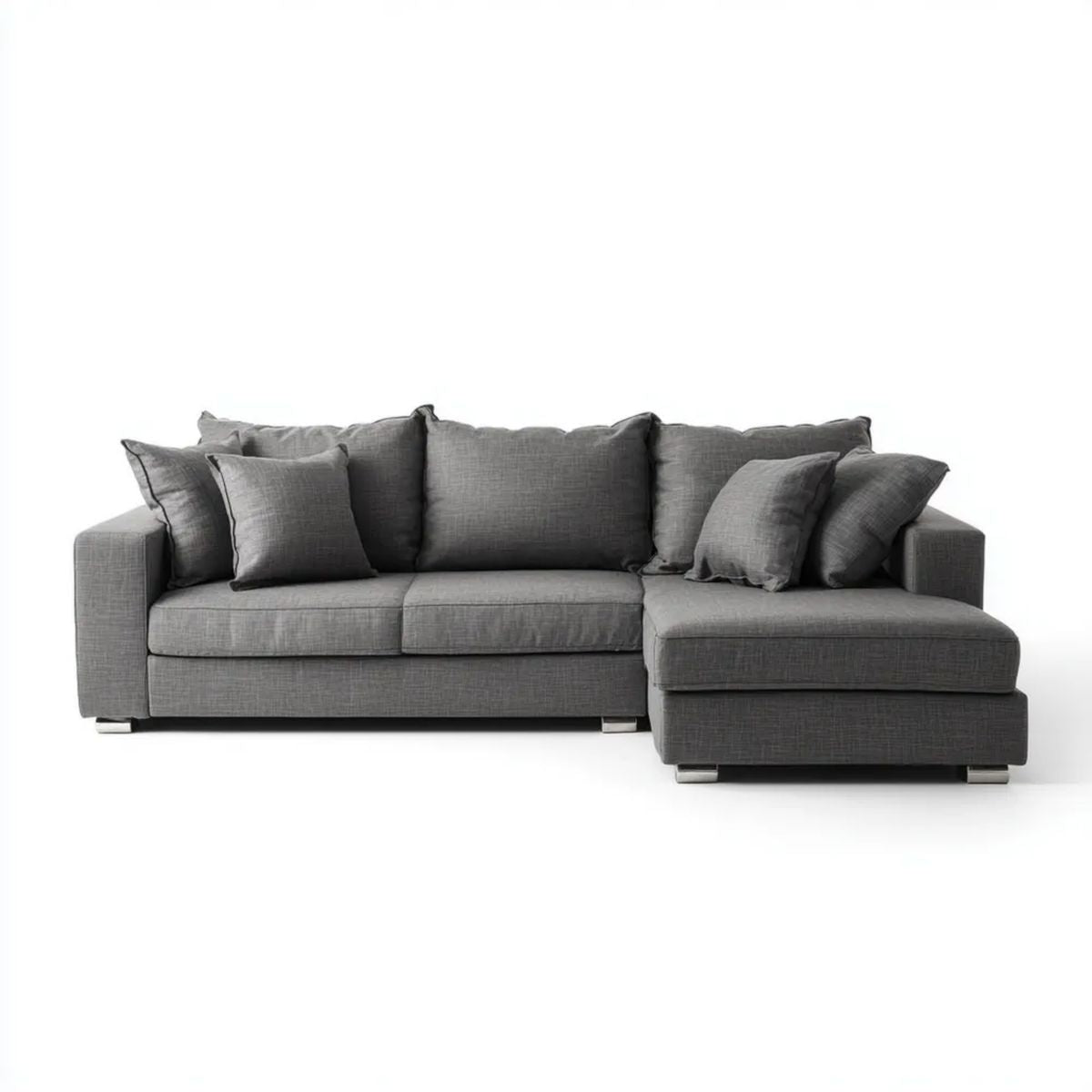 Sofa, 3-osobowa poliestrowy szary antracyt sofa z distrist meridian, 260 x 160 x 85 cm