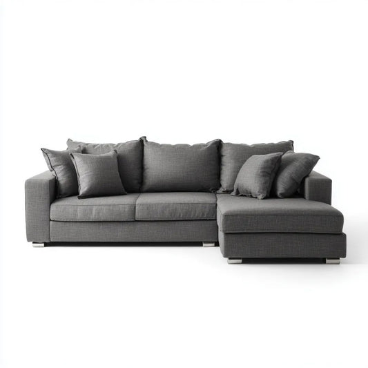 Sofa, 3-osobowa poliestrowy szary antracyt sofa z distrist meridian, 260 x 160 x 85 cm