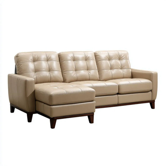 Sofa, 3-osobowa w lewym rogu sofa w skórzanej poliuretanowej obudowie 250 x 160 x 90 cm