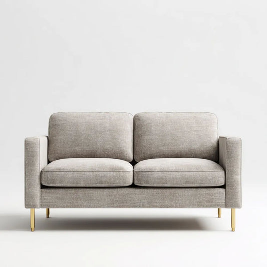 Sofa, 2-osobowa w sofie w kolorze jasnoszarym z metalową nogą, 160 x 85 x 85 cm