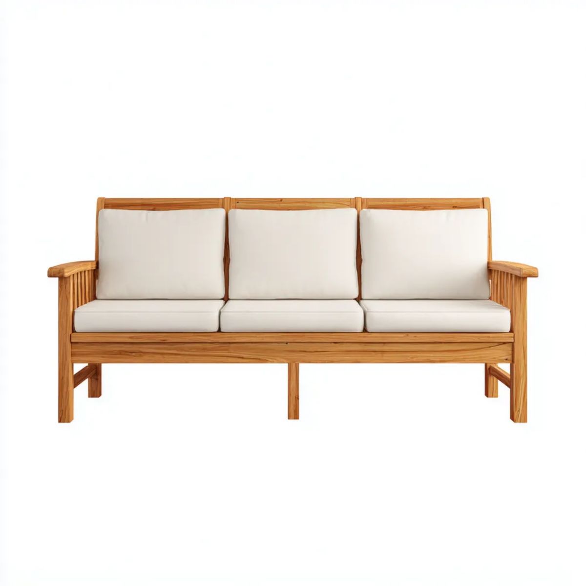 Sofa ogrodowa, Ogród sofa 3 miejsca w Drewno z poduszkami, 180 x 75 x 85 cm