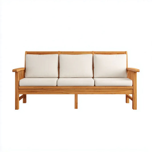 Sofa ogrodowa, Ogród sofa 3 miejsca w Drewno z poduszkami, 180 x 75 x 85 cm