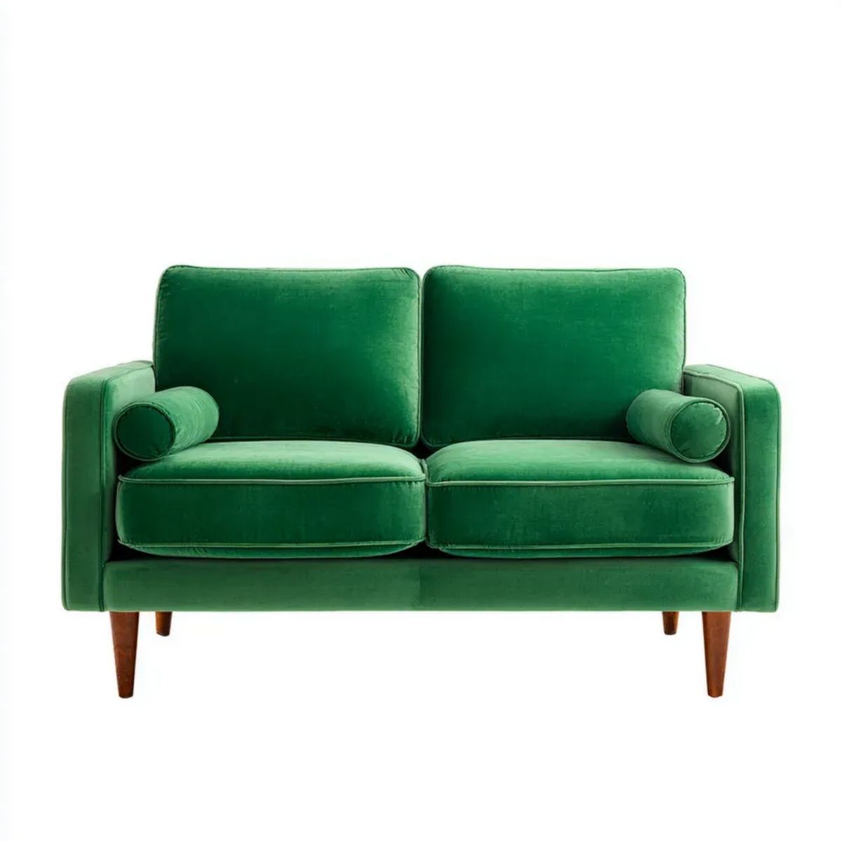 Sofa, Zielony 2-osobowa sofa w poliestrze ellowvelvet 145 x 84 x 86 cm z drewnianymi nóżkami