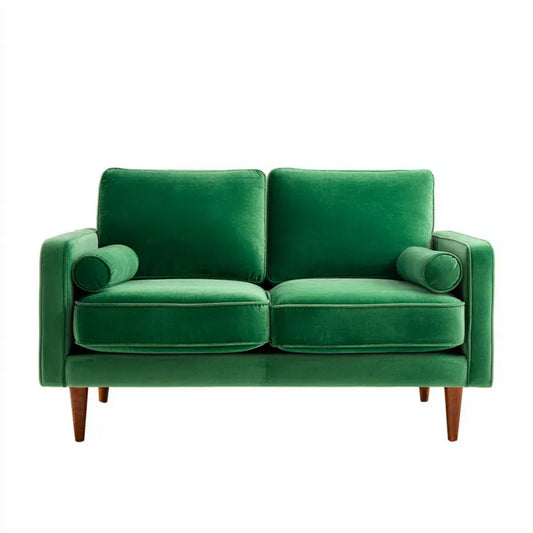 Sofa, Zielony 2-osobowa sofa w poliestrze ellowvelvet 145 x 84 x 86 cm z drewnianymi nóżkami