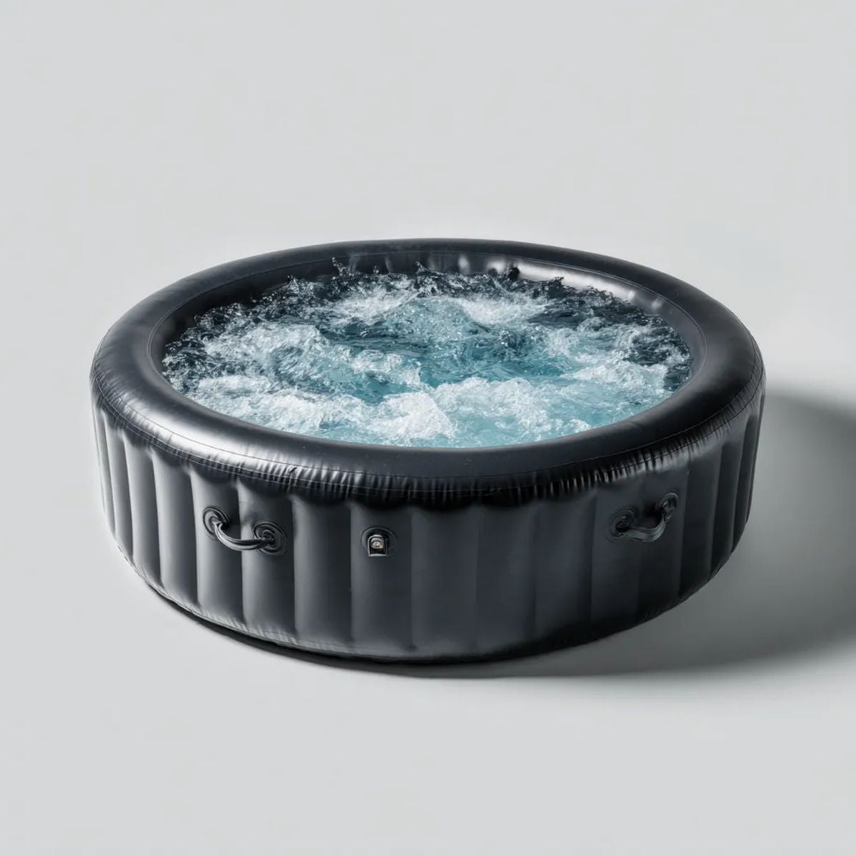 Wanna spa, Nadmuchiwane czarne PVC Błyskawiczne Spa, Ø 180 cm x 65 cm, 4 fotele