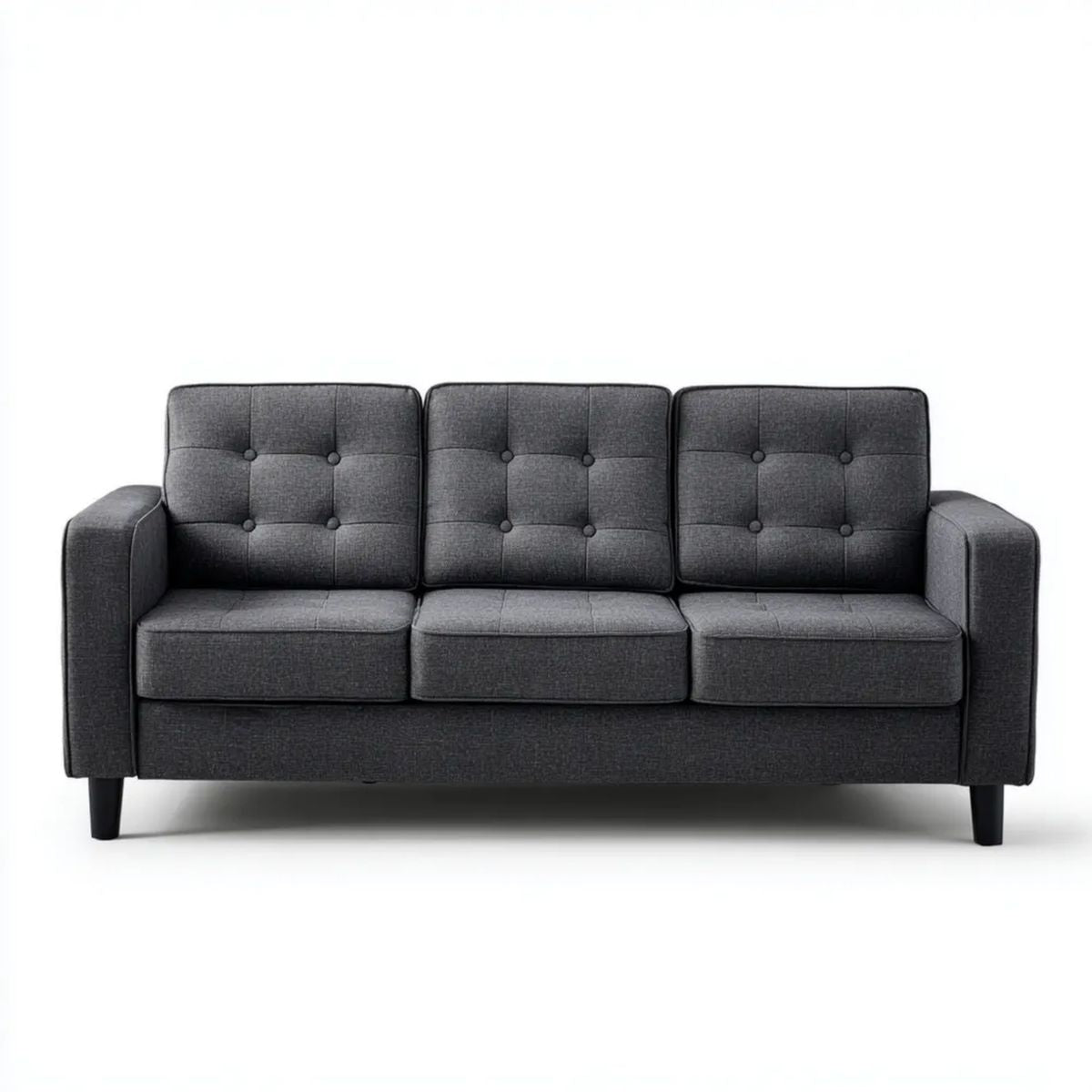 Sofa, 3-osobowa sofa w poliestrze szara, 190 x 80 x 85 cm