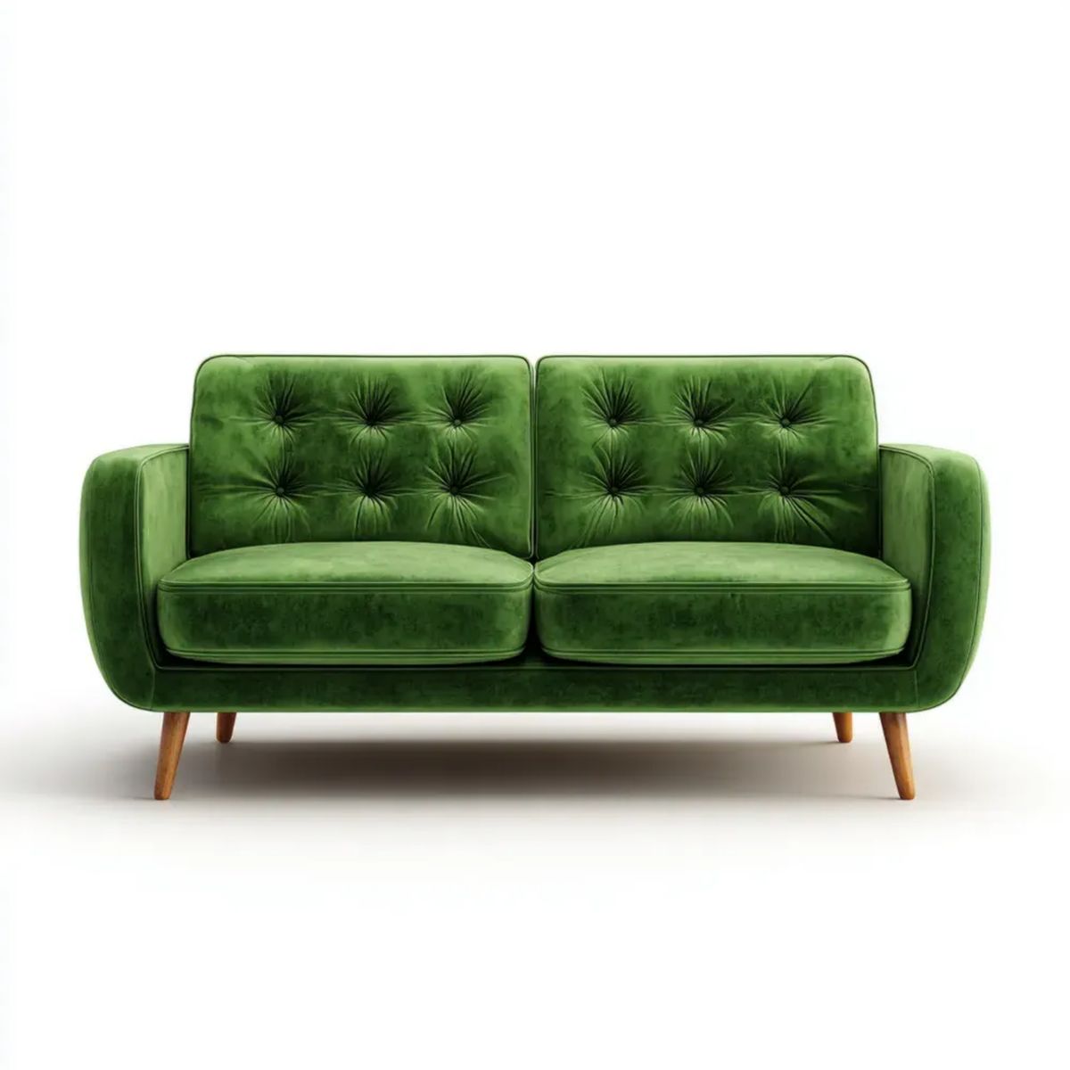 Sofa, 2 Supporgreen sofa w poliestrze Supporvelvet z drewnianymi nóżkami, 150 x 80 x 85 cm