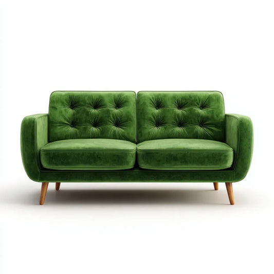 Sofa, 2 Supporgreen sofa w poliestrze Supporvelvet z drewnianymi nóżkami, 150 x 80 x 85 cm