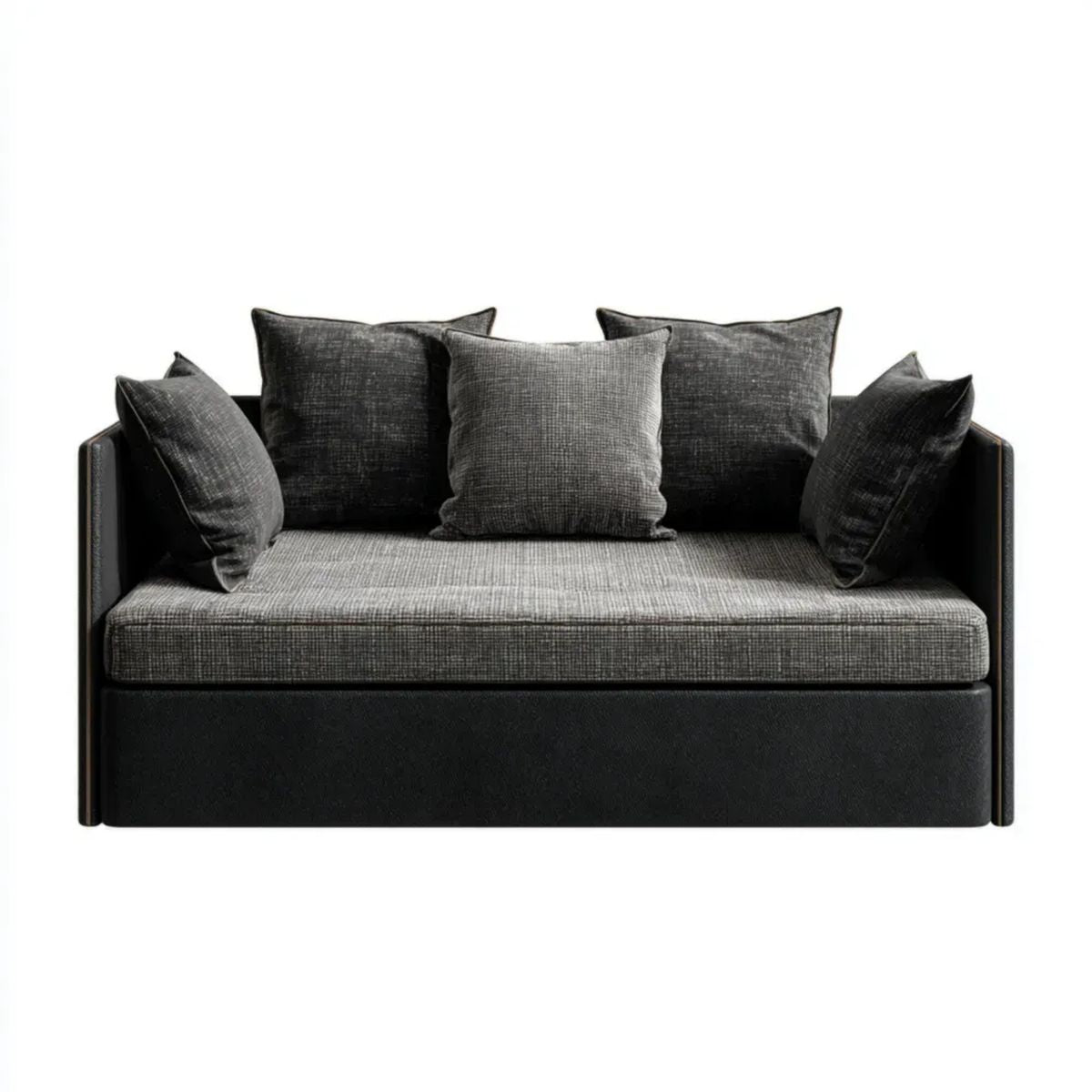 Sofa, 2-osobowa fotelik folia fotelik folia szary folia szare antracyt i czarny poliester i poliuretanowy skóra, 160 x 85 x 78 cm