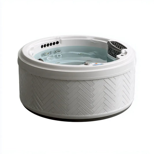 Wanna spa, Białe okrągłe spa z ABS dysze akrylowe 5 miejsc Ø 210 x 95 cm