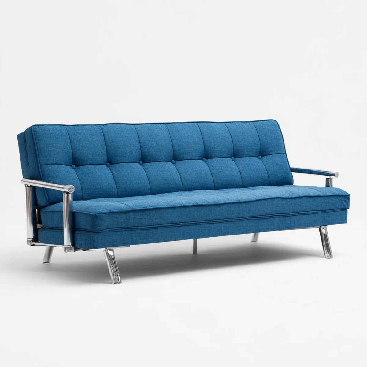 Sofa 3- fotelik niebieski 180 x 84 x 81 cm poliestrowa oprawa stalowa prostokątna
