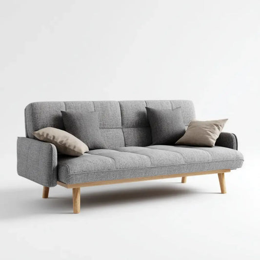 Sofa, 3-osobowa poliester sofa z litego drewna, 200 × 84 × 82 cm