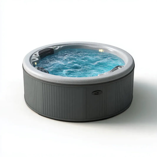 Wanna spa, Nadmuchiwane spa okrągłe szare 196 x 71 cm PVC dla 6 osób