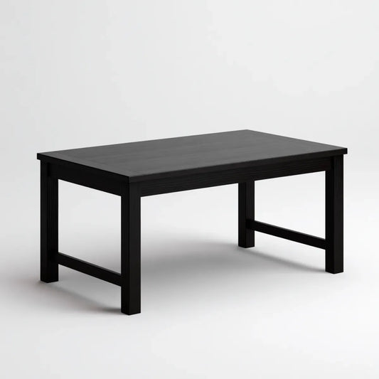 Stolik do kawy czarny 100 x 60 x 45 cm z litego drewna sosnowego prostokątnego