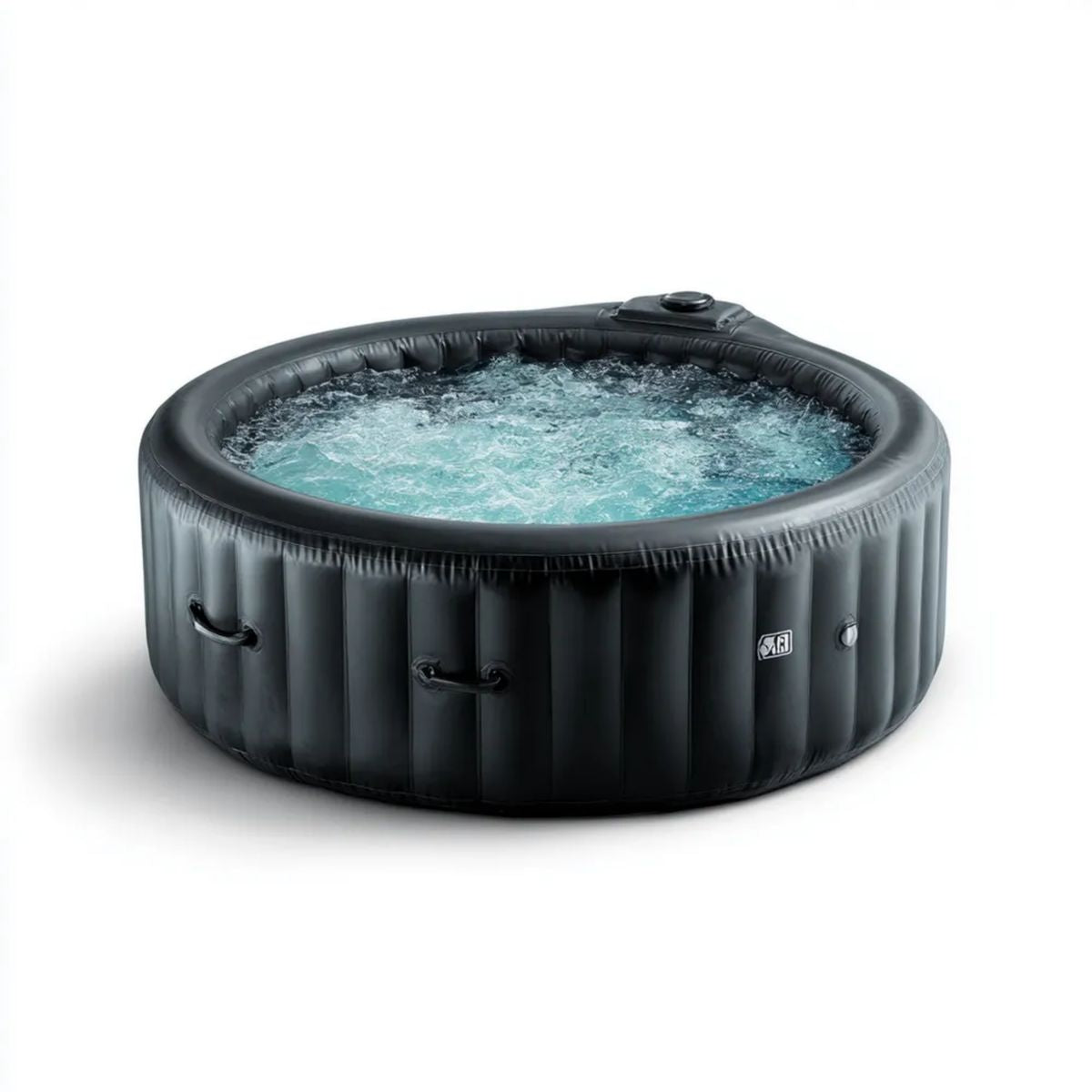 Wanna spa, Czarny PVC Bańka nadmuchiwana spa 180 x 65 cm, 4 fotele